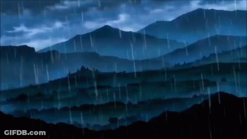 Mountain Landscape With Rain Falling GIF