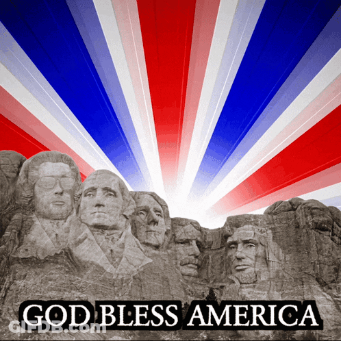 Mountain Poster With God Bless America GIF
