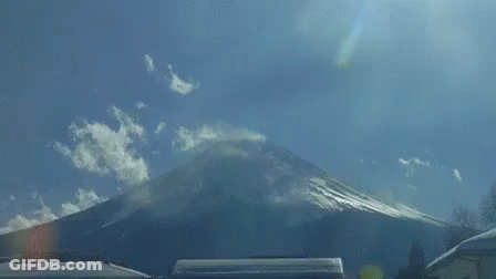 Mountain Under Blue Sky And Clouds GIF