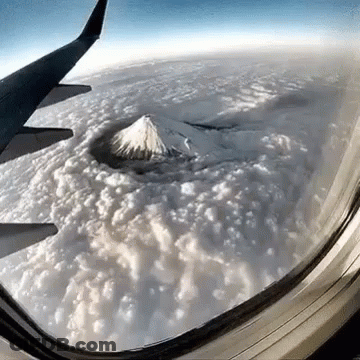 Mountain View From Airplane Window GIF
