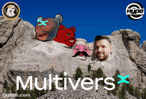 Mountain With Multivers Text GIF