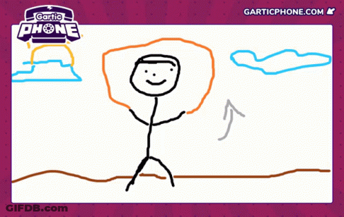 Mountains And Boat Drawing With Gartic Phone Logo GIF
