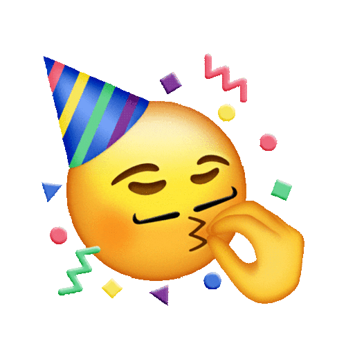 Moustache Kiss Emoji Flying Hearts GIF
