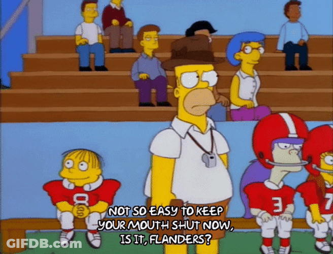 Mouth Shut Homer Simpson As Football Coach GIF