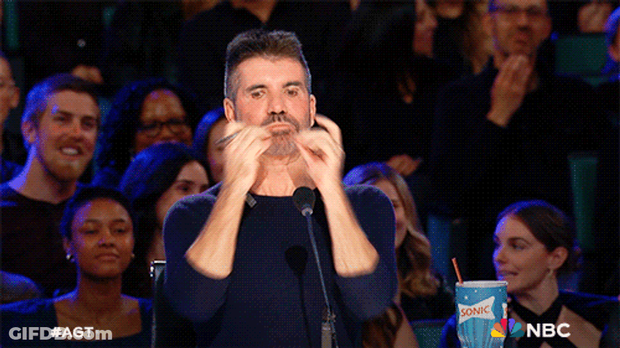 Mouth Shut Simon Cowell Americas Got Talent GIF