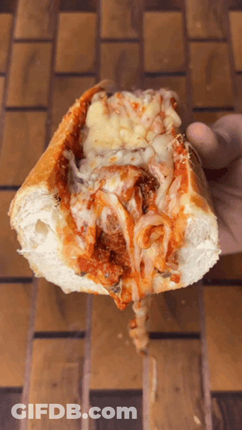 Mouthwatering Half Meatball Sub GIF