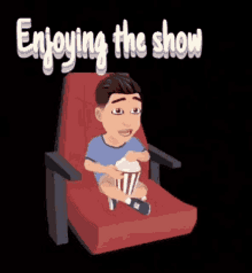 Movie Kid Enjoying Show Eating Popcorn GIF