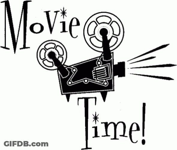 Movie Time Cartoon Film Projector GIF