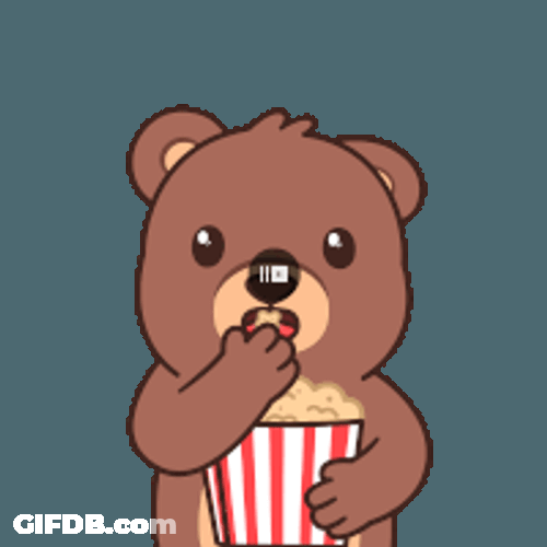 Movie Time Eating Popcorn Sticker GIF