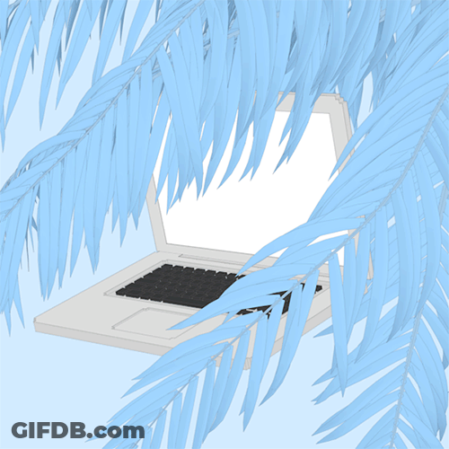 Moving Blue Aesthetic Leaves GIF
