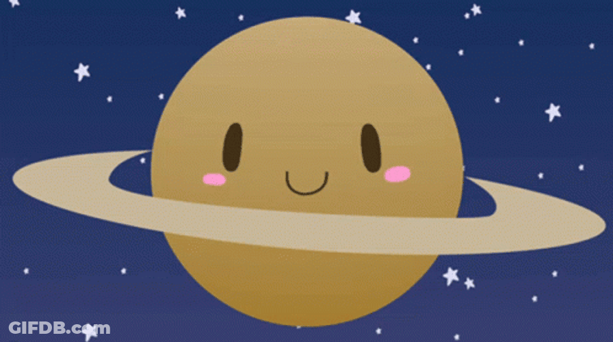 Moving Blushing Happy Saturn GIF