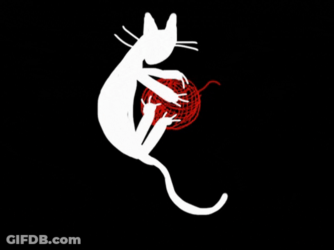 Moving Cat Playing Red Wool GIF