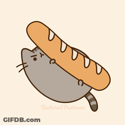 Moving Cat Pusheen Hotdog GIF