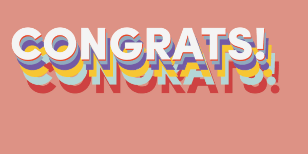 Moving Congrats Digital Text Art GIF