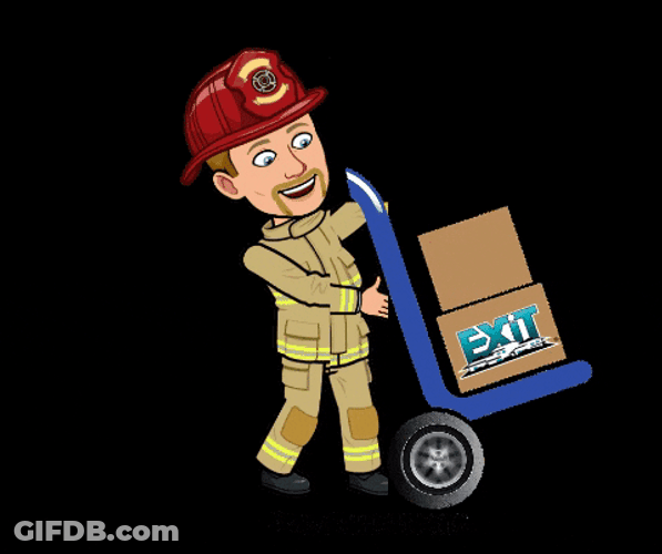 Moving Day Fire Fighter Cart GIF