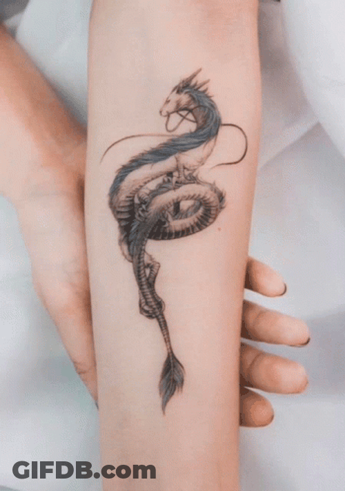 Moving Dragon Tattoo GIF