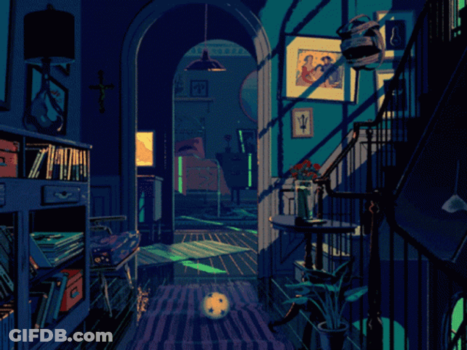 Moving Haunted House GIF