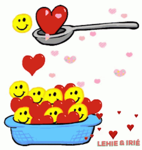 Moving Heart And Smiley Emojis GIF