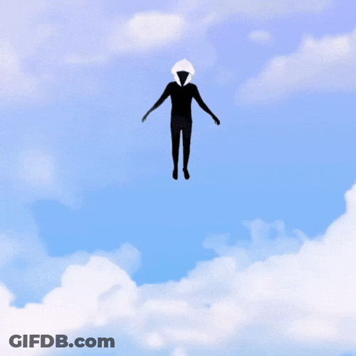 Moving On Up Animated Guy Silhouette GIF