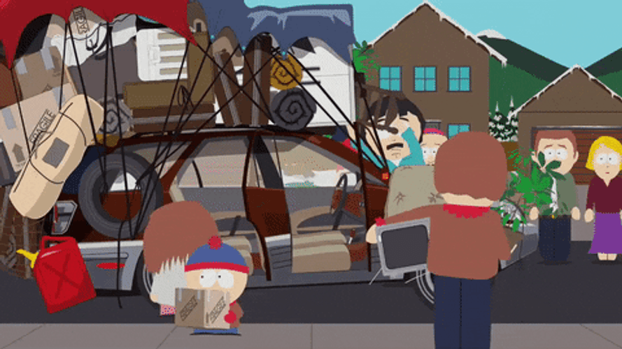 Moving Overloaded Car South Park GIF