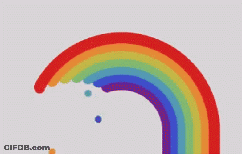 Moving Rainbow Drops GIF