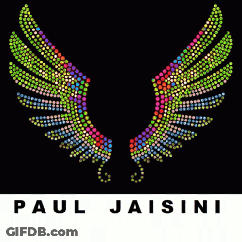 Moving Rainbow Wings GIF