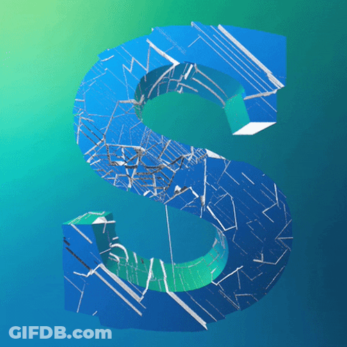Moving S With Glass Cracks GIF