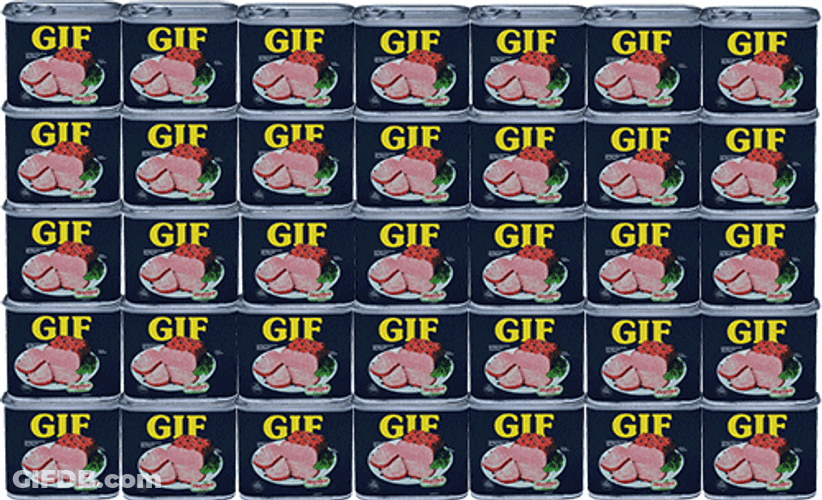 Moving Stacked Spam Cans GIF