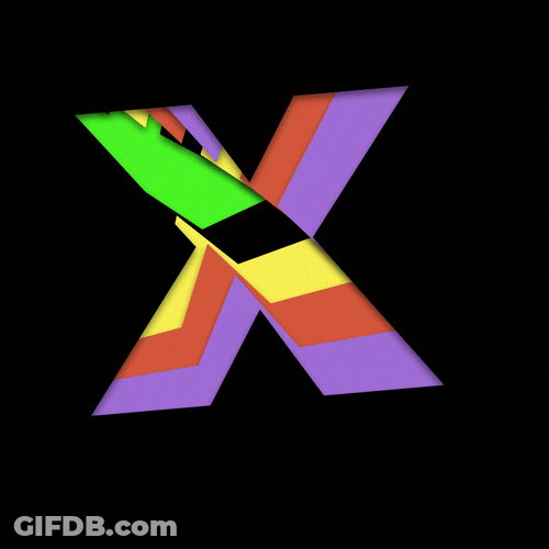 Moving Trippy Design Letter X GIF