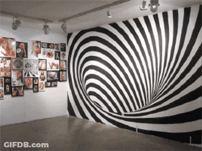 Moving Wall Spiral Spinning Optical Illusions GIF