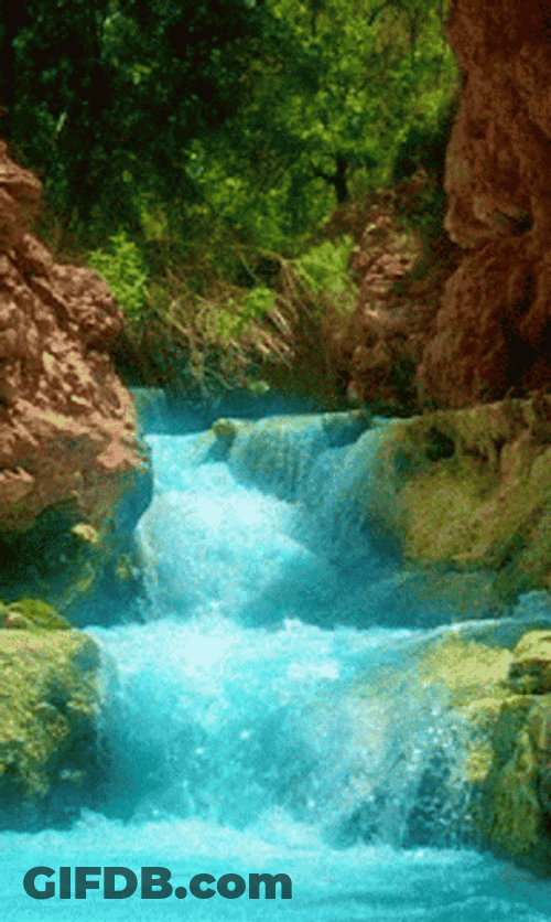 Moving Water Clear And Blue GIF