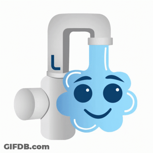 Moving Water Drop From Faucet Animation GIF
