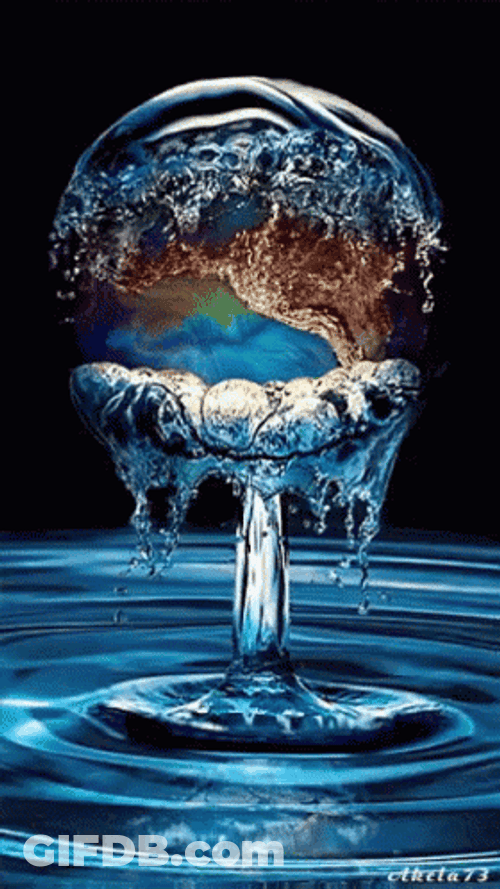 Moving Water Water Drop Animation GIF