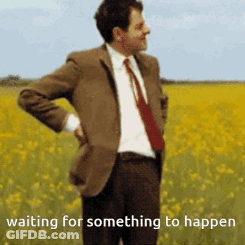 Mr Bean Anxiously Waiting GIF