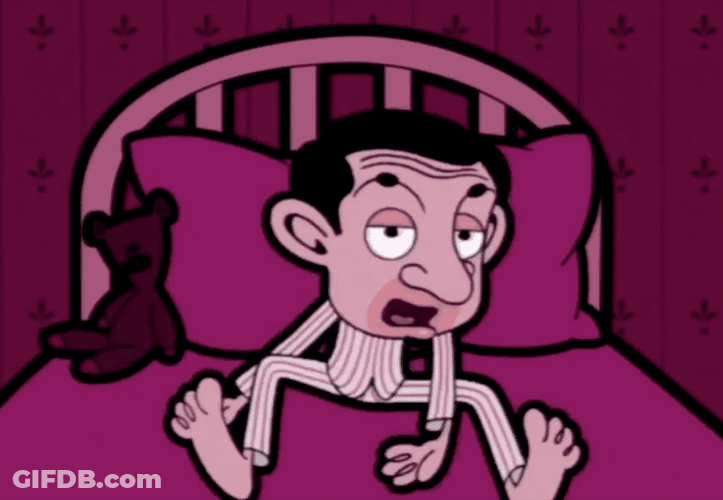 Mr. Bean Bed GIF