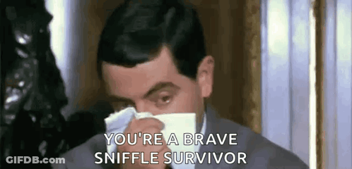 Mr Bean Blowing Nose With Napkin GIF