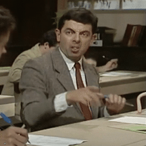 Mr.Bean Cheating On Test GIF