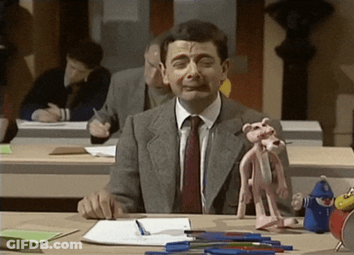 Mr Bean Crying During Bar Exam GIF