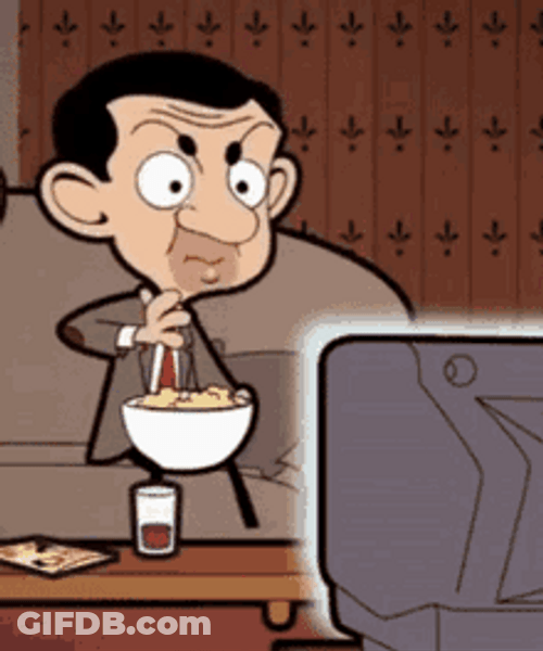 Mr. Bean Eating Popcorn GIF