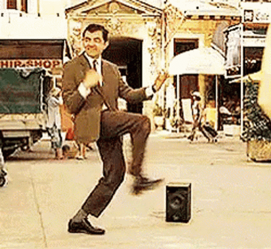 Mr Bean Guitar Air Playing GIF