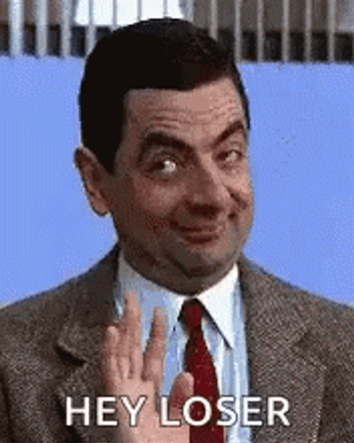 Mr Bean Hey Loser Wave GIF