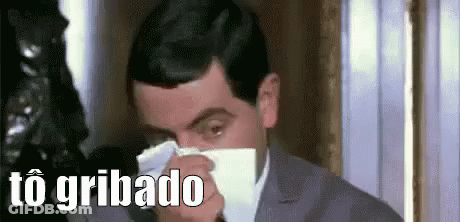 Mr Bean Is Blowing His Nose With A Napkin . GIF