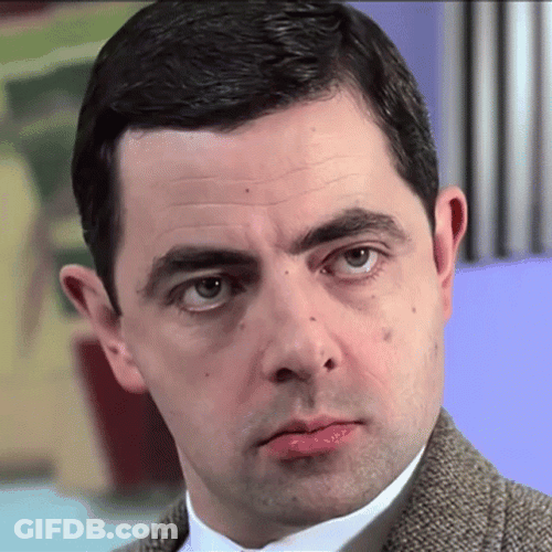 Mr Bean Moving His Ears GIF