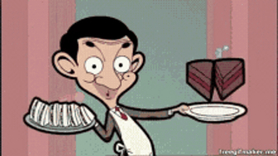 Mr. Bean Prepared Cakes GIF