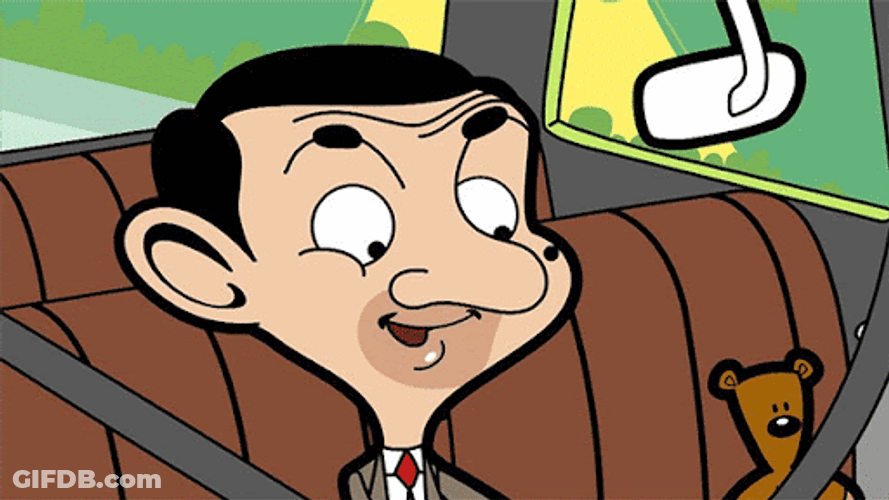 Mr. Bean Sun Glasses With Teddy GIF