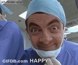 Mr Bean Surgical Mask Gloves Funny Face Happy GIF
