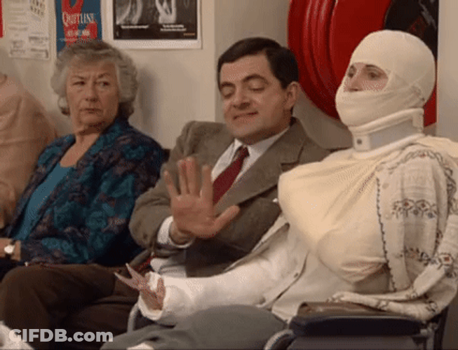 Mr. Bean Teasing Gestures GIF