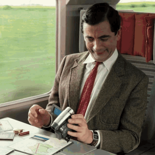 Mr. Bean Train Ride GIF