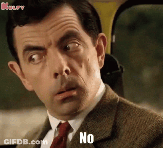 Mr Bean Waiting And Saying No GIF