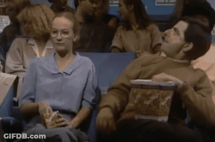 Mr Bean Waiting Cinema GIF